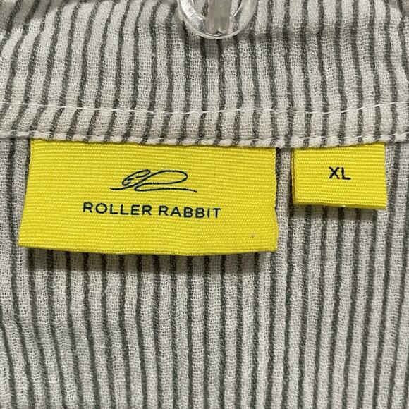 Roberta Roller Rabbit Minimalist Button Front Shirt XL Stripe Beachy Lightweight - Picture 2 of 8